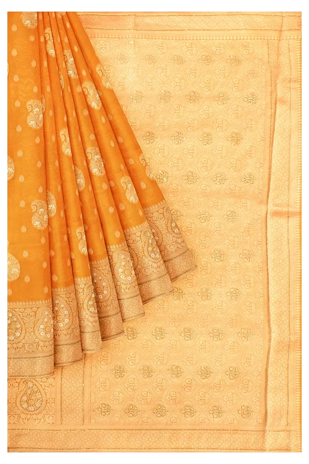 Orange Colour Organza Saree