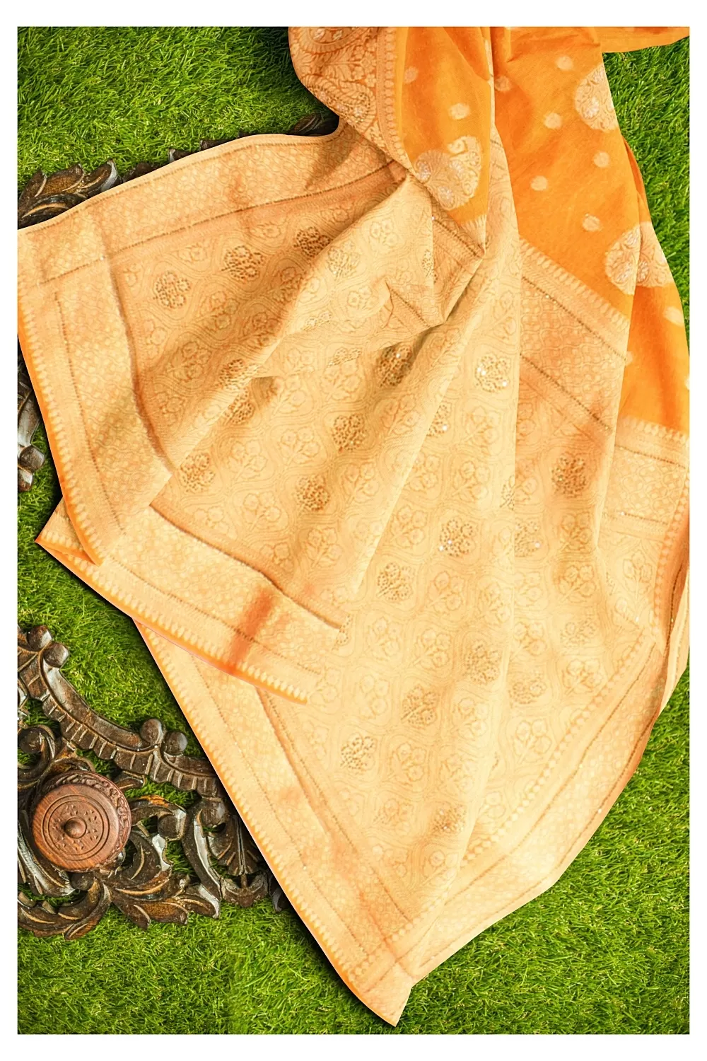 Orange Colour Organza Saree