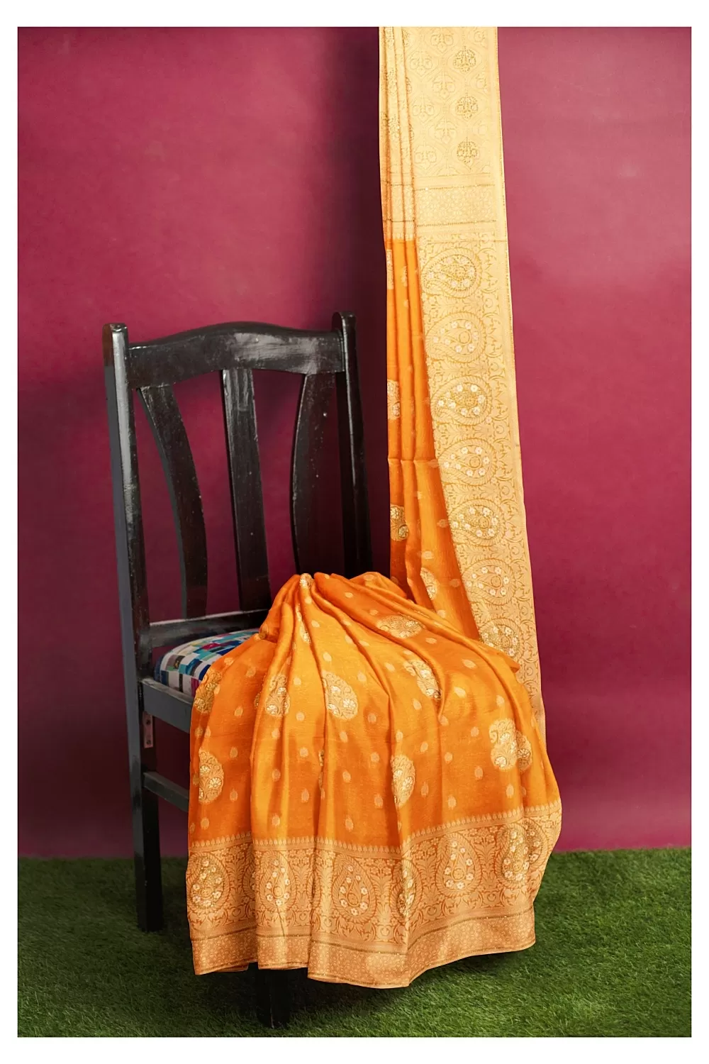 Orange Colour Organza Saree