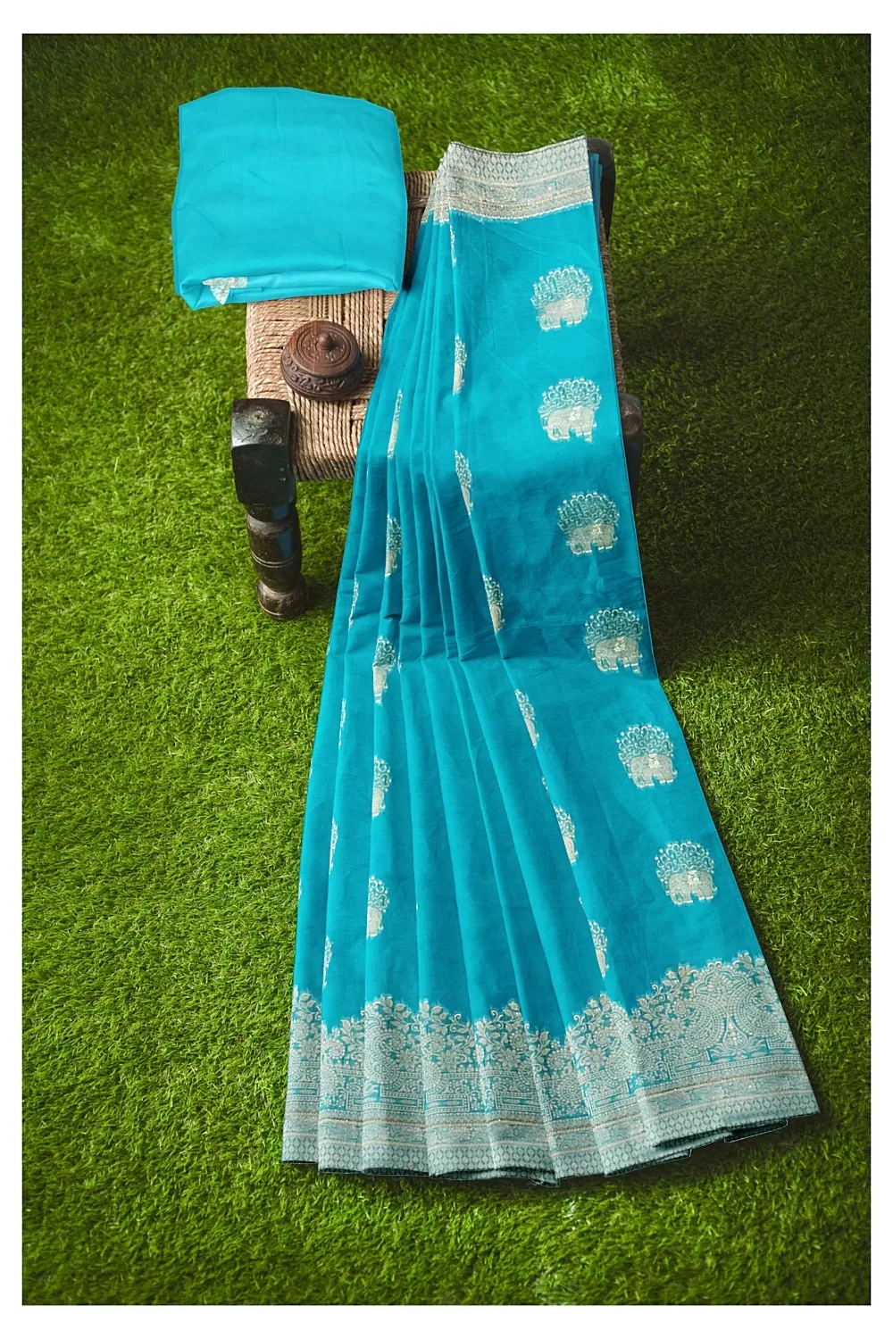 Firoji Colour Organza Saree