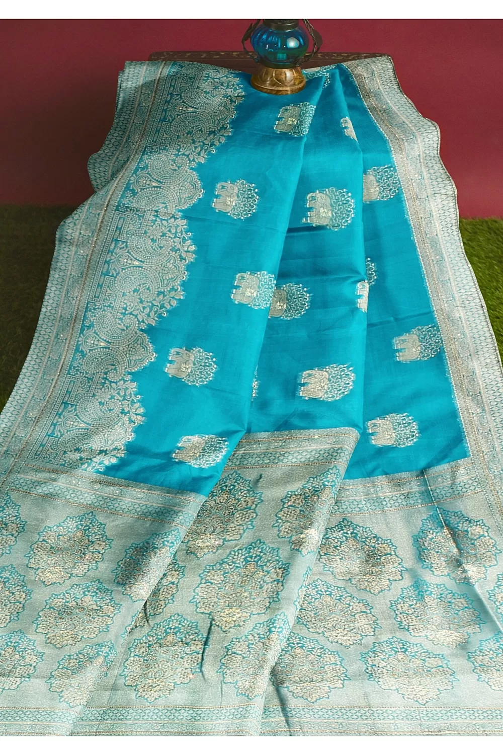 Firoji Colour Organza Saree