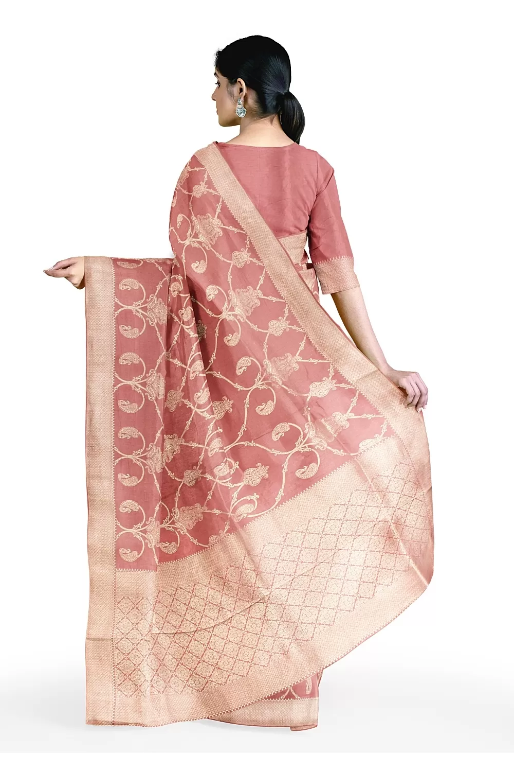 Rust Colour Soft Silk Saree