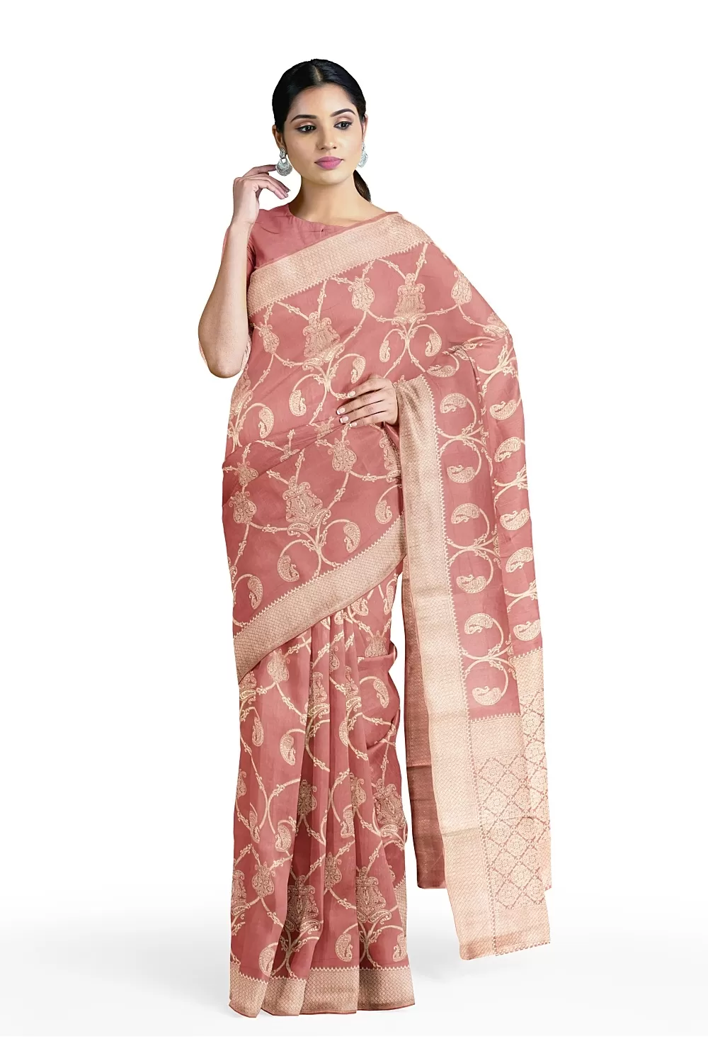 Rust Colour Soft Silk Saree