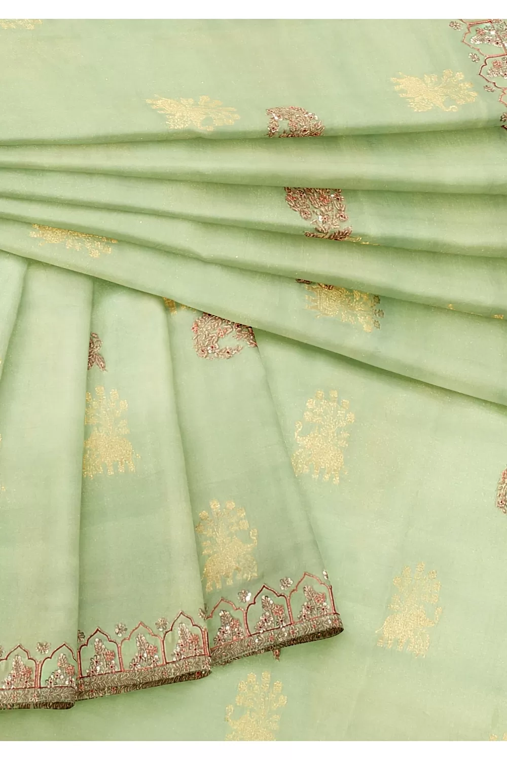 Pista Green Silk Saree