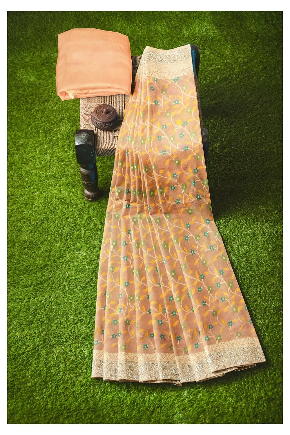 Peach Colour Soft Silk Saree