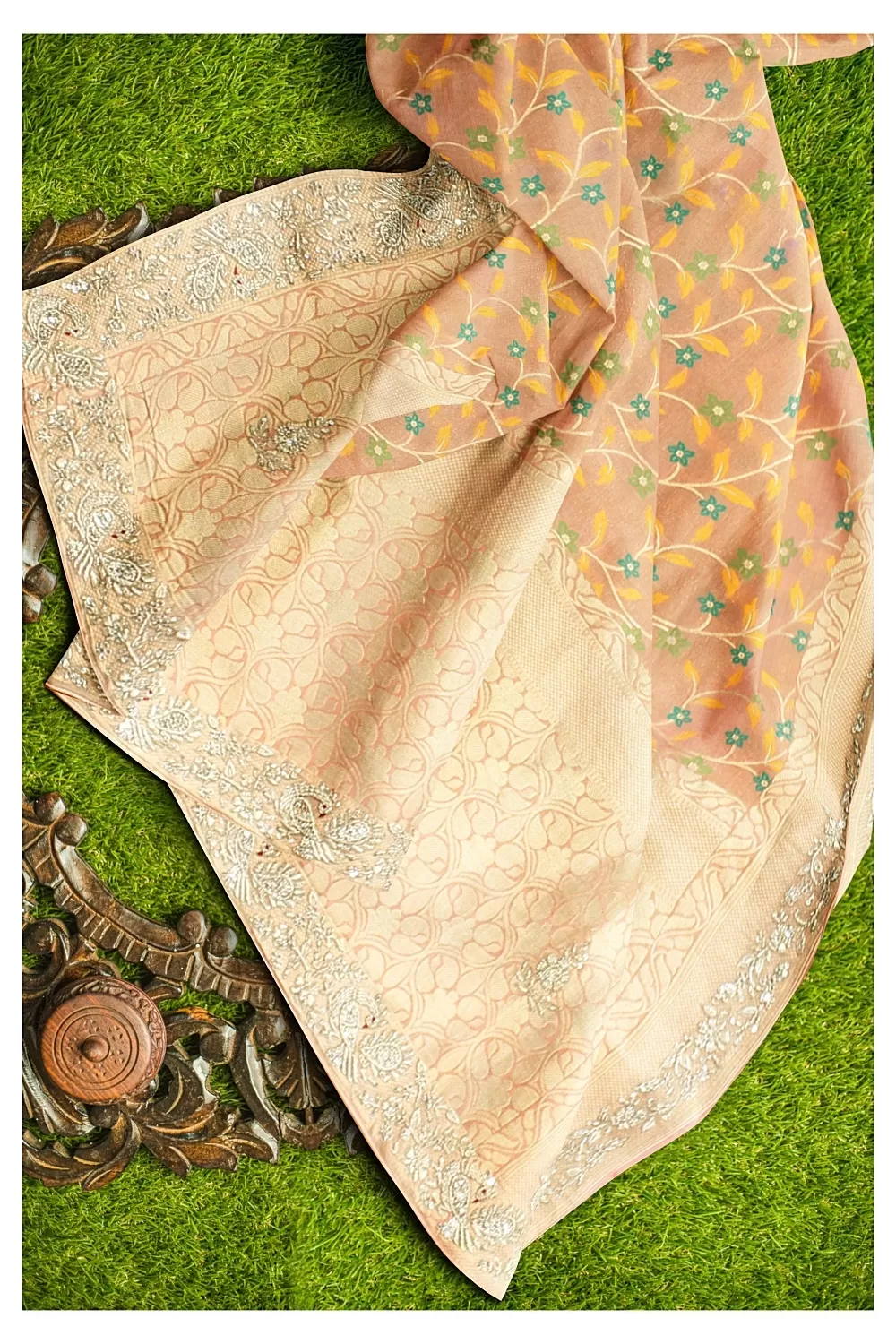 Peach Colour Soft Silk Saree