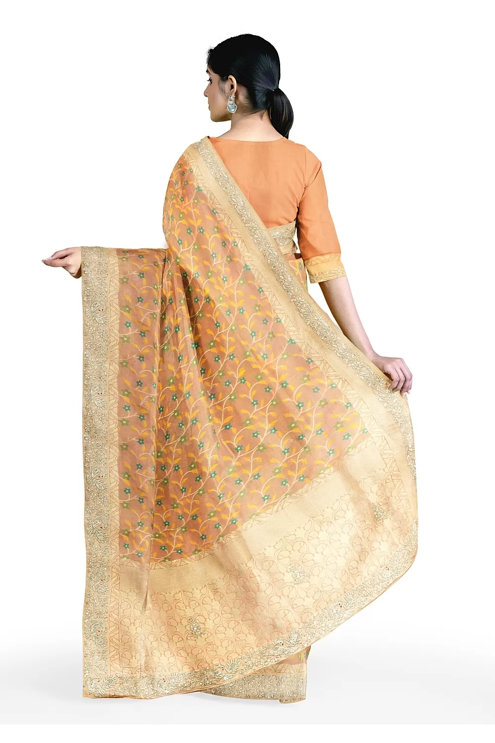 Peach Colour Soft Silk Saree