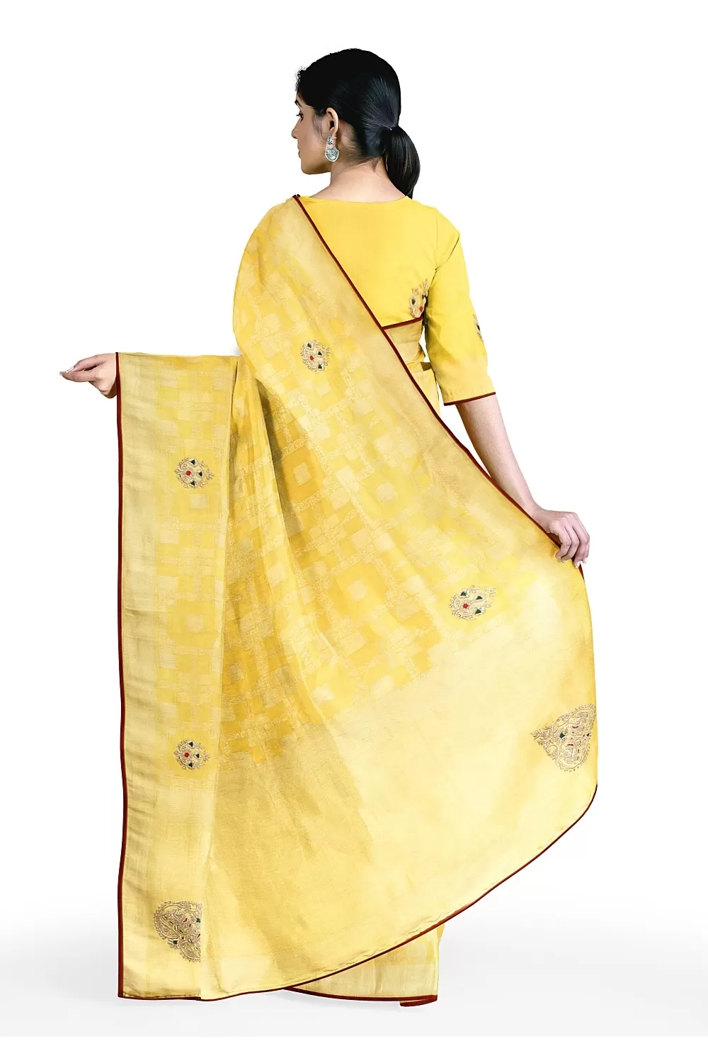 Yellow Colour Soft Silk Saree