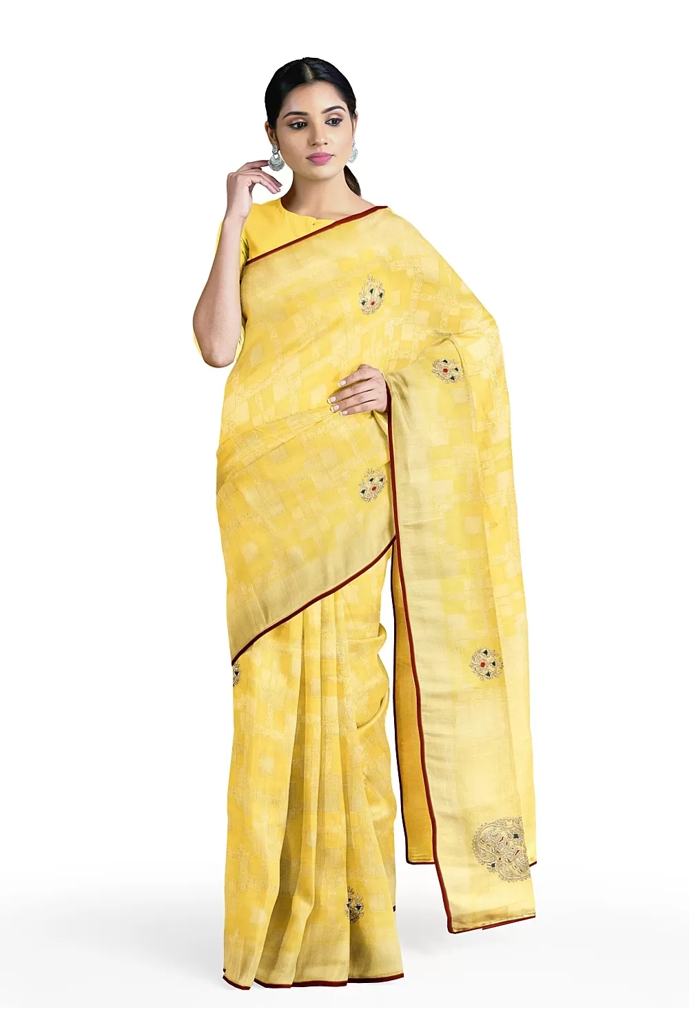 Yellow Colour Soft Silk Saree