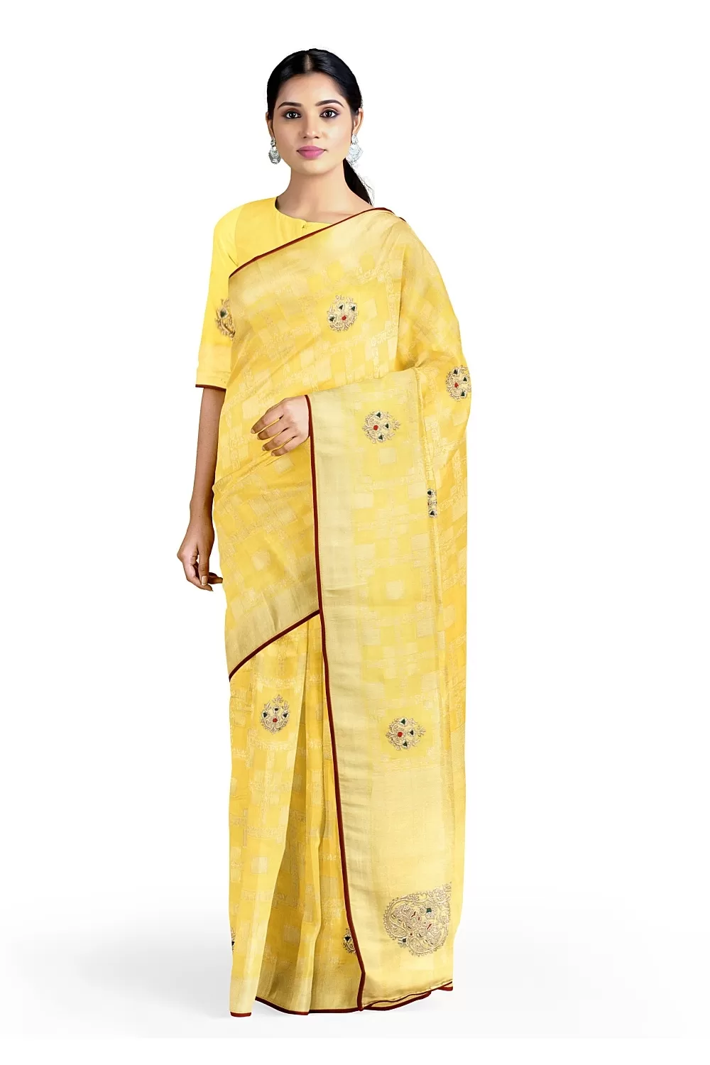 Yellow Colour Soft Silk Saree