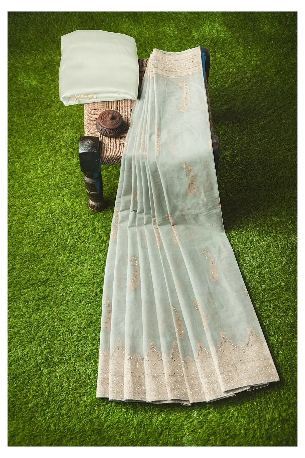 Sea Green Colour Organza Saree