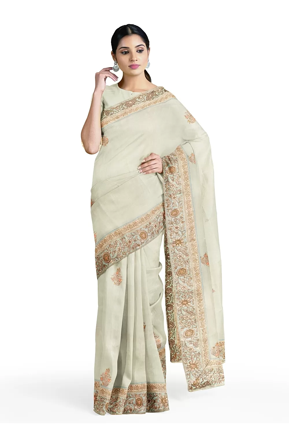 Sea Green Colour Silk Saree