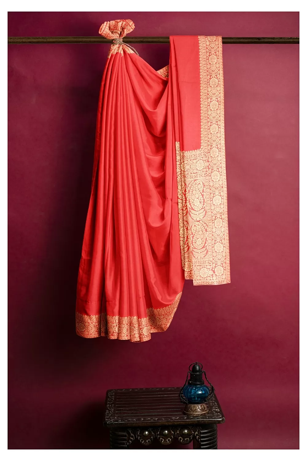 Carrot Colour Soft Silk Saree