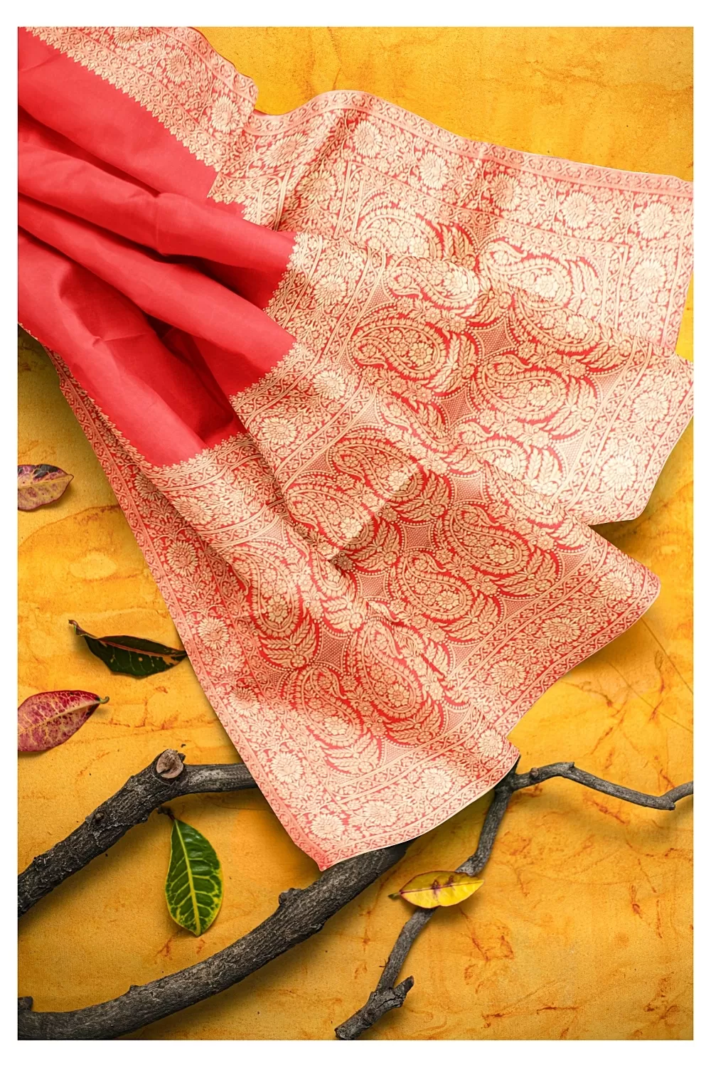 Carrot Colour Soft Silk Saree