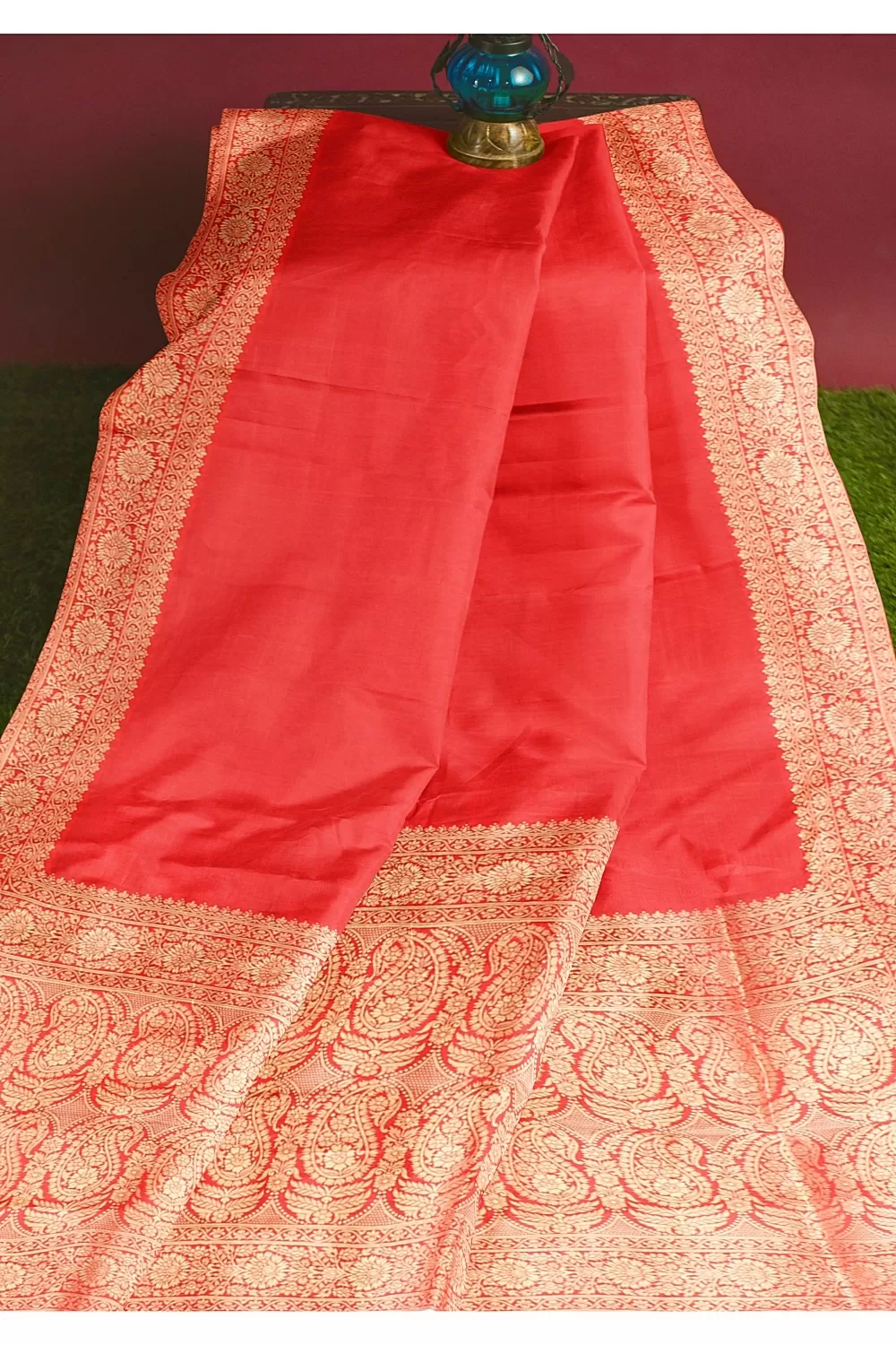 Carrot Colour Soft Silk Saree