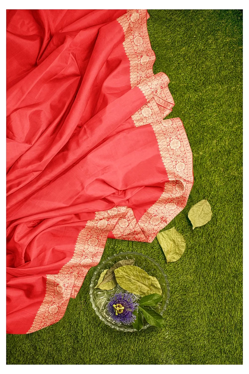 Carrot Colour Soft Silk Saree