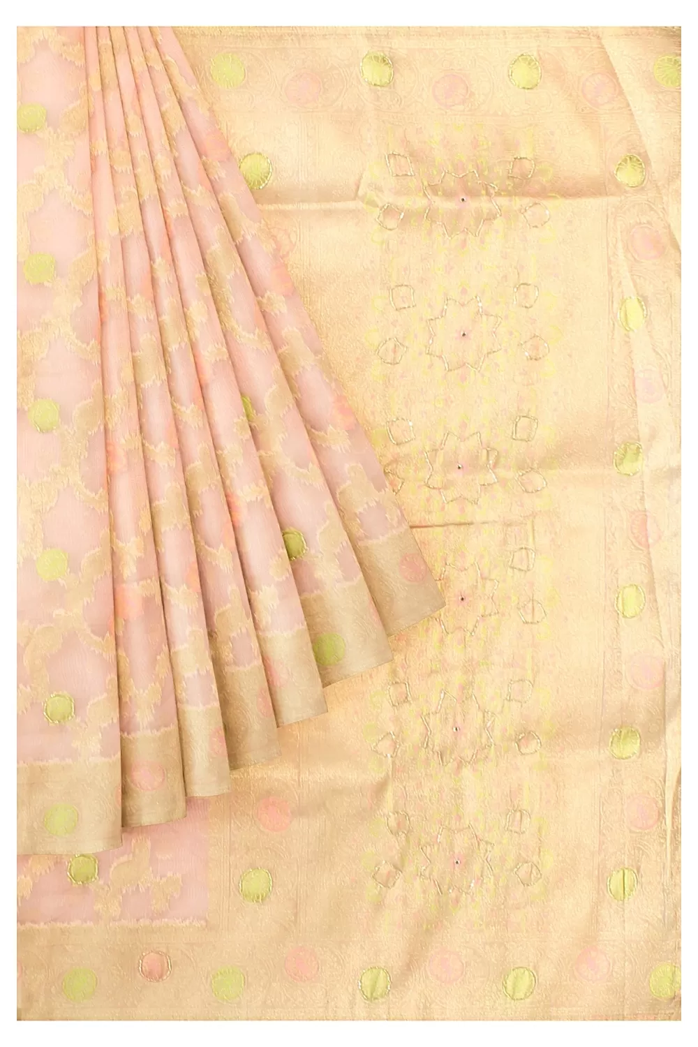 Peach Colour Organza Saree