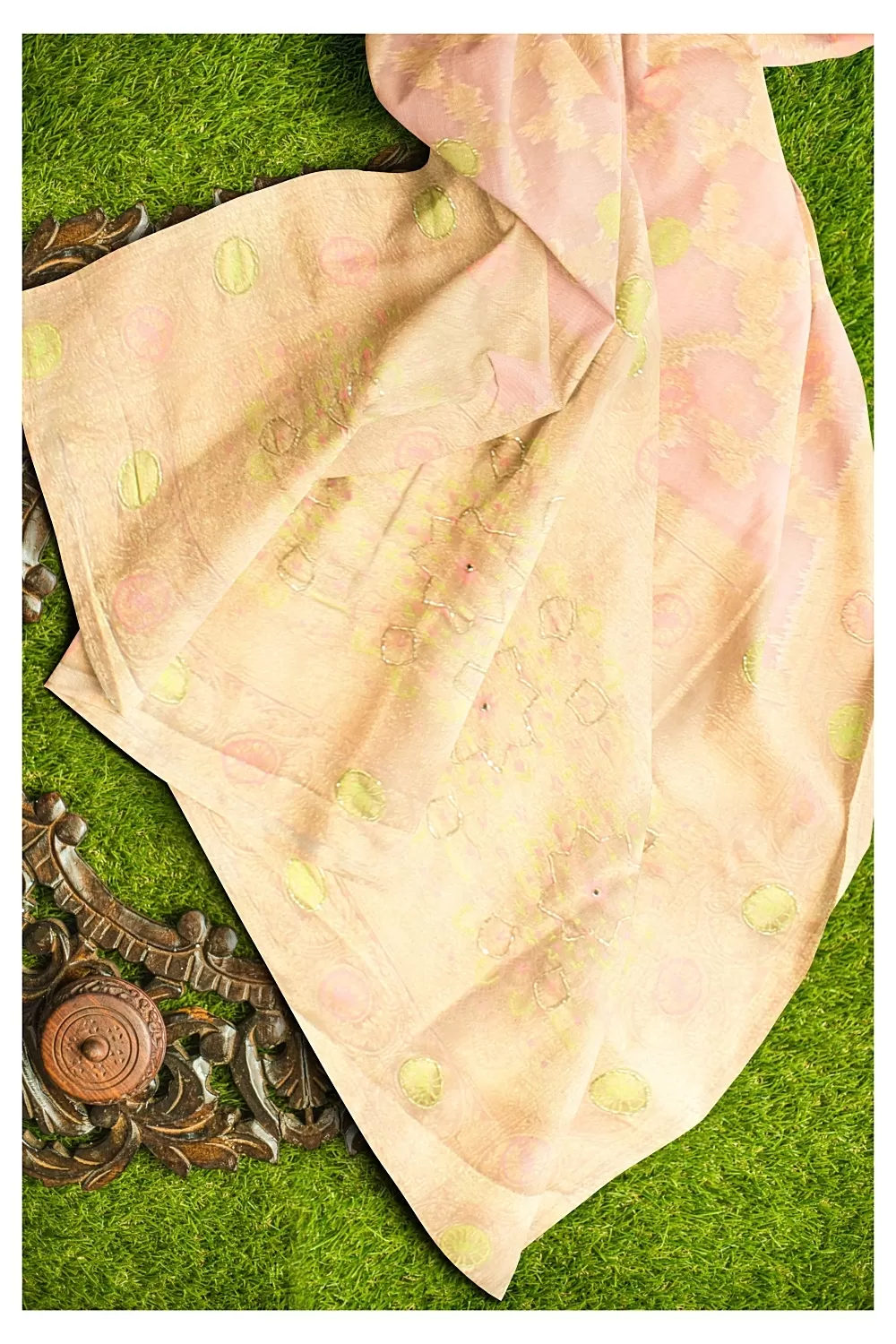 Peach Colour Organza Saree