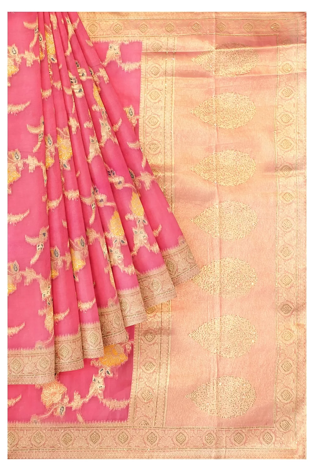 Pink Colour Organza Saree