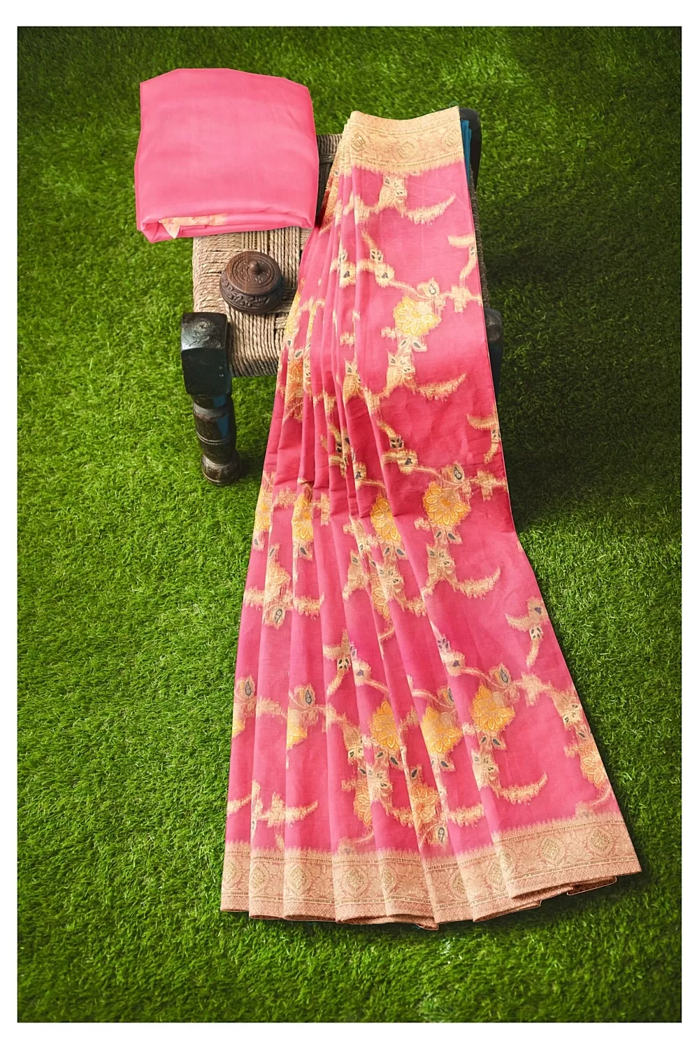 Pink Colour Organza Saree