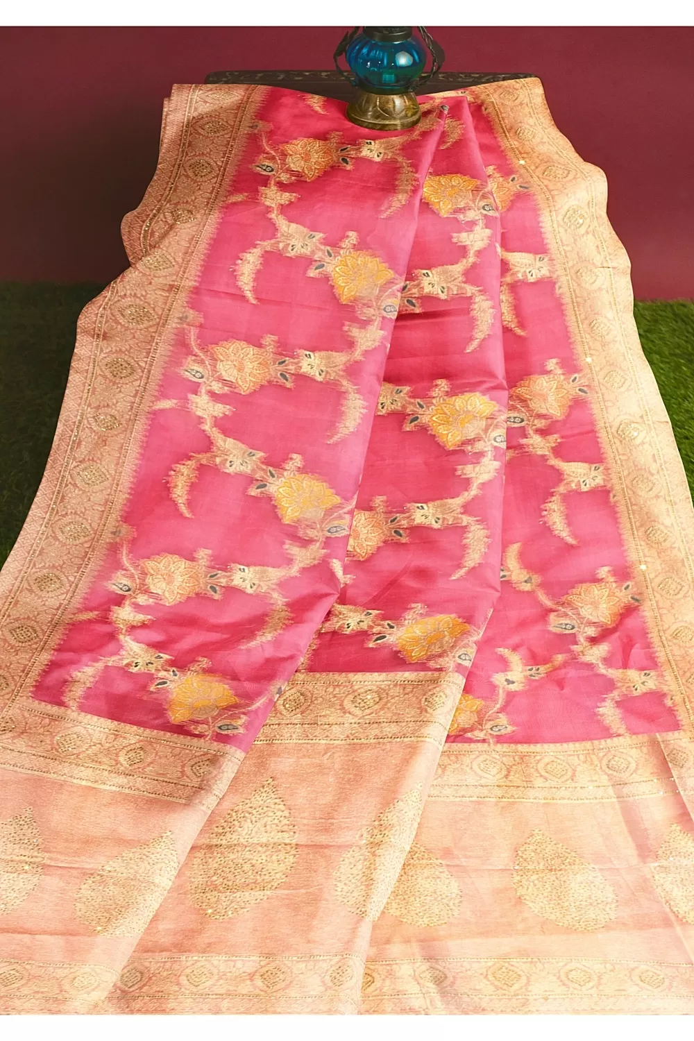 Pink Colour Organza Saree