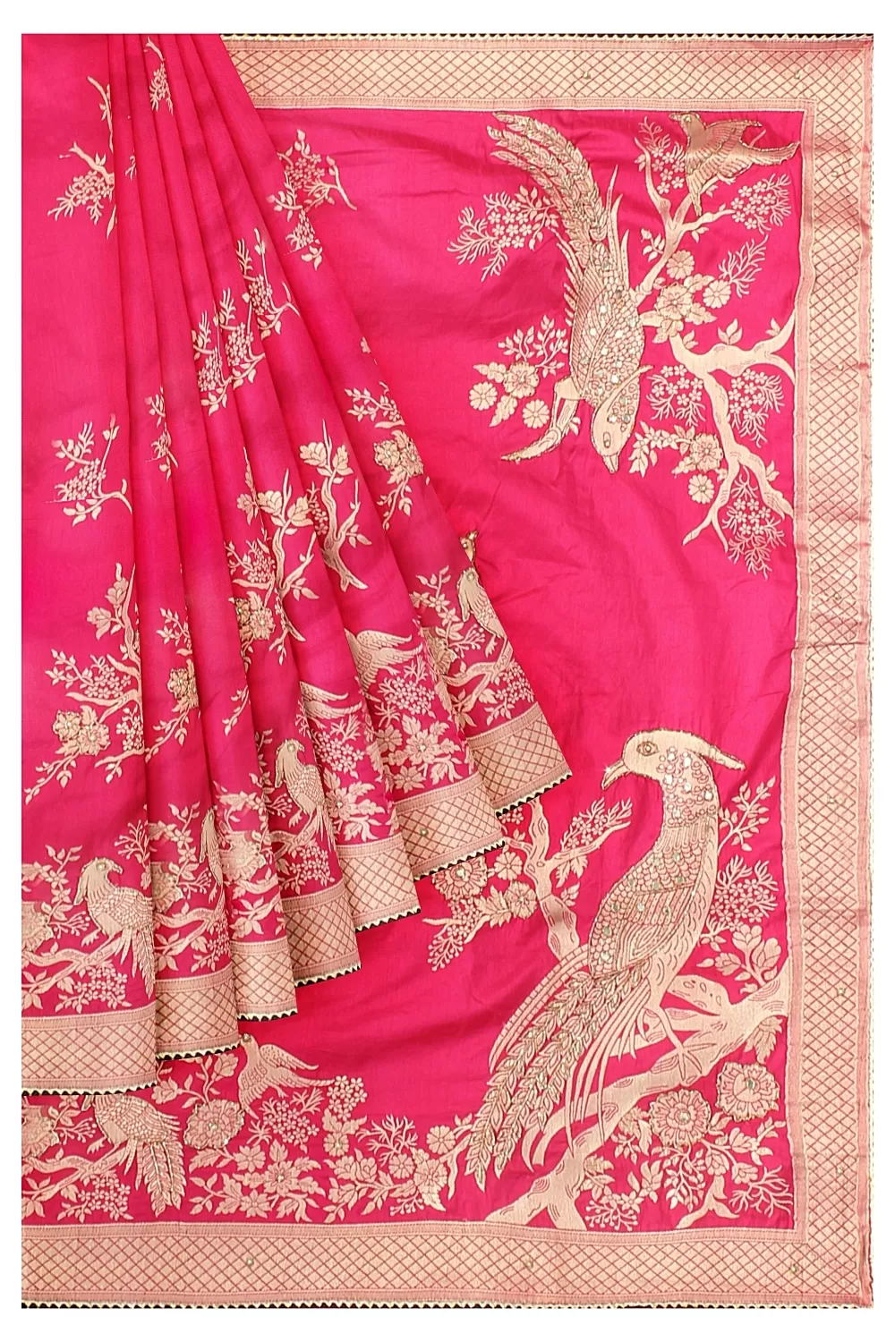 Rani Colour Soft Silk Saree