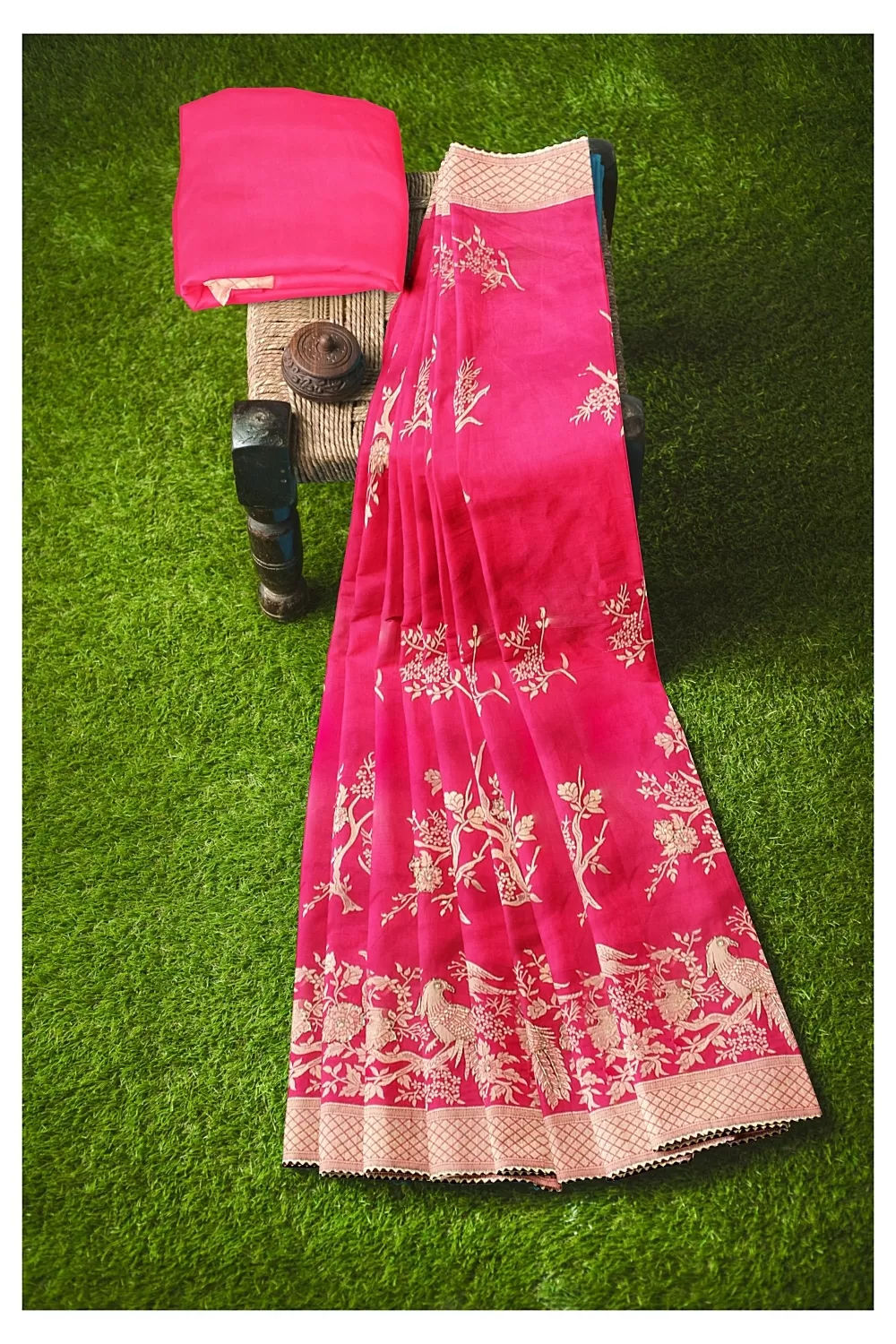 Rani Colour Soft Silk Saree