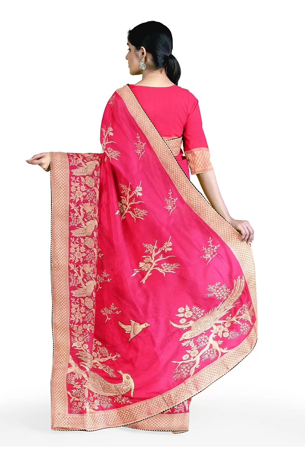 Rani Colour Soft Silk Saree