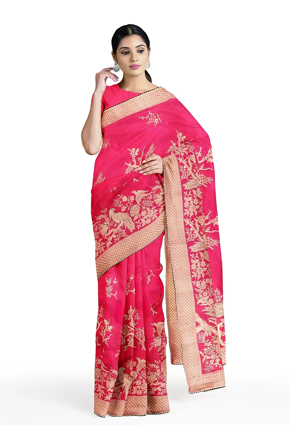 Rani Colour Soft Silk Saree