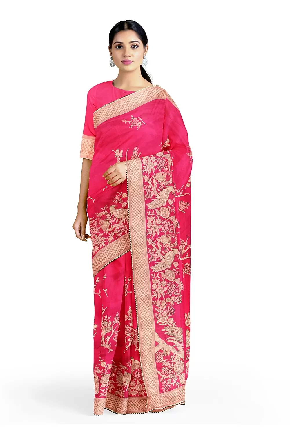 Rani Colour Soft Silk Saree