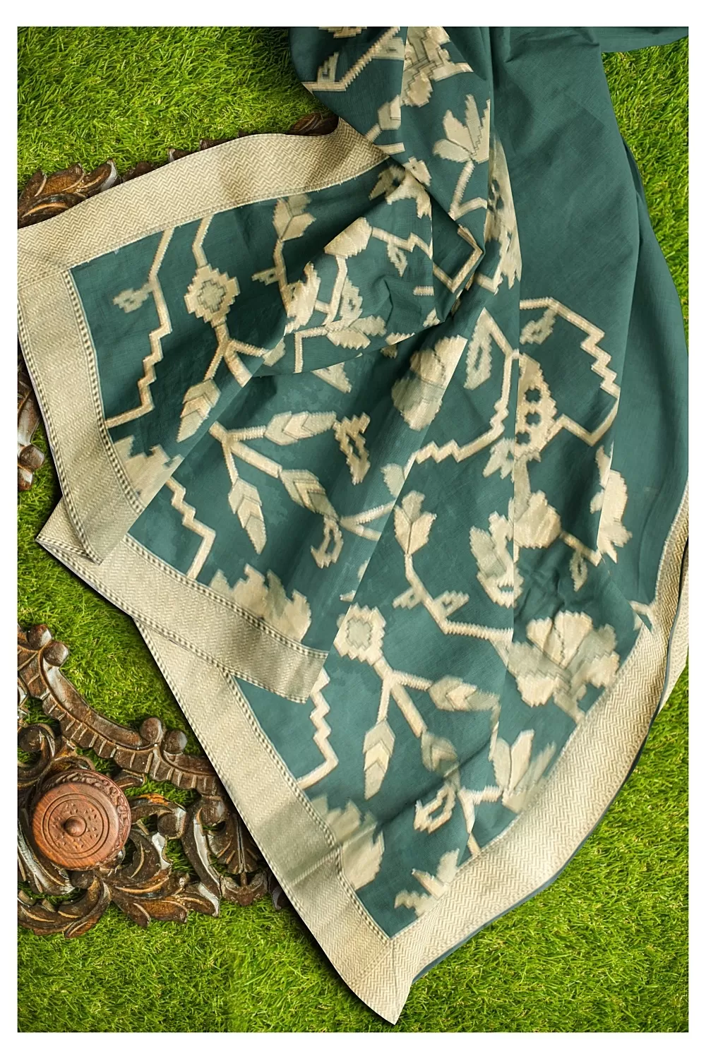 Bottle Green Soft Silk Saree