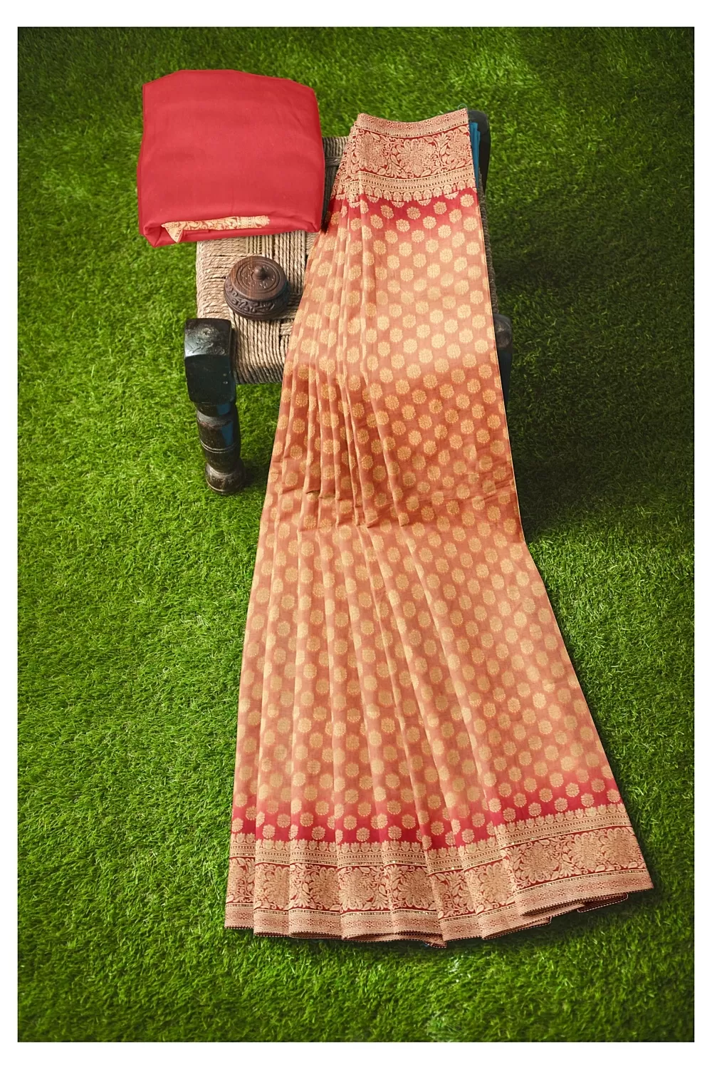 Peach Colour Soft Silk Saree