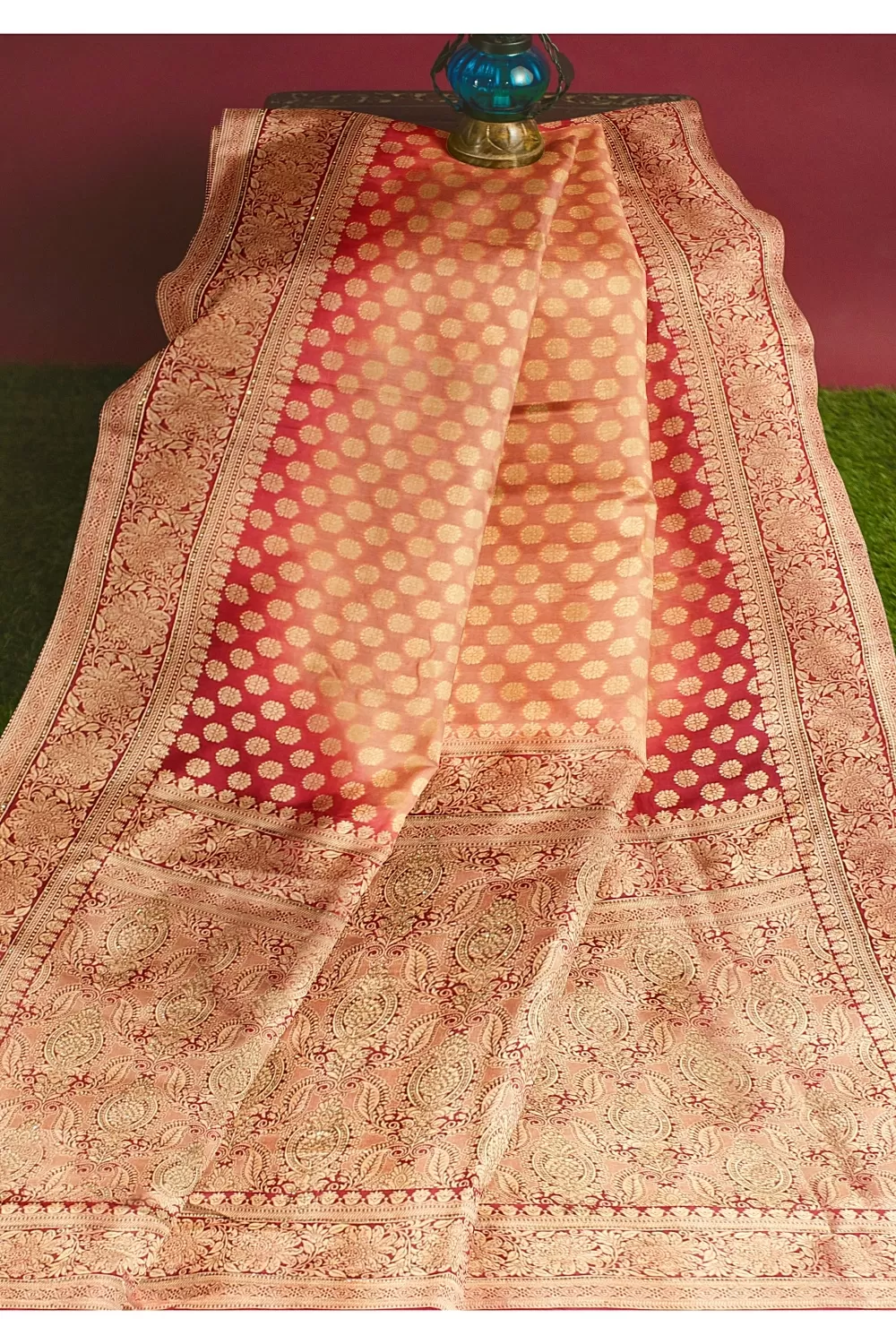 Peach Colour Soft Silk Saree