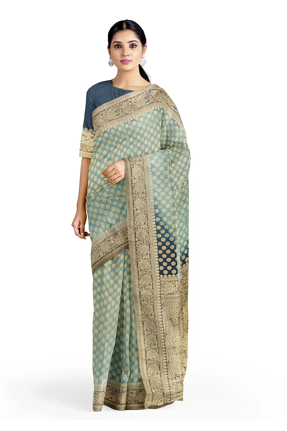 Sea Green Colour Soft Silk Saree